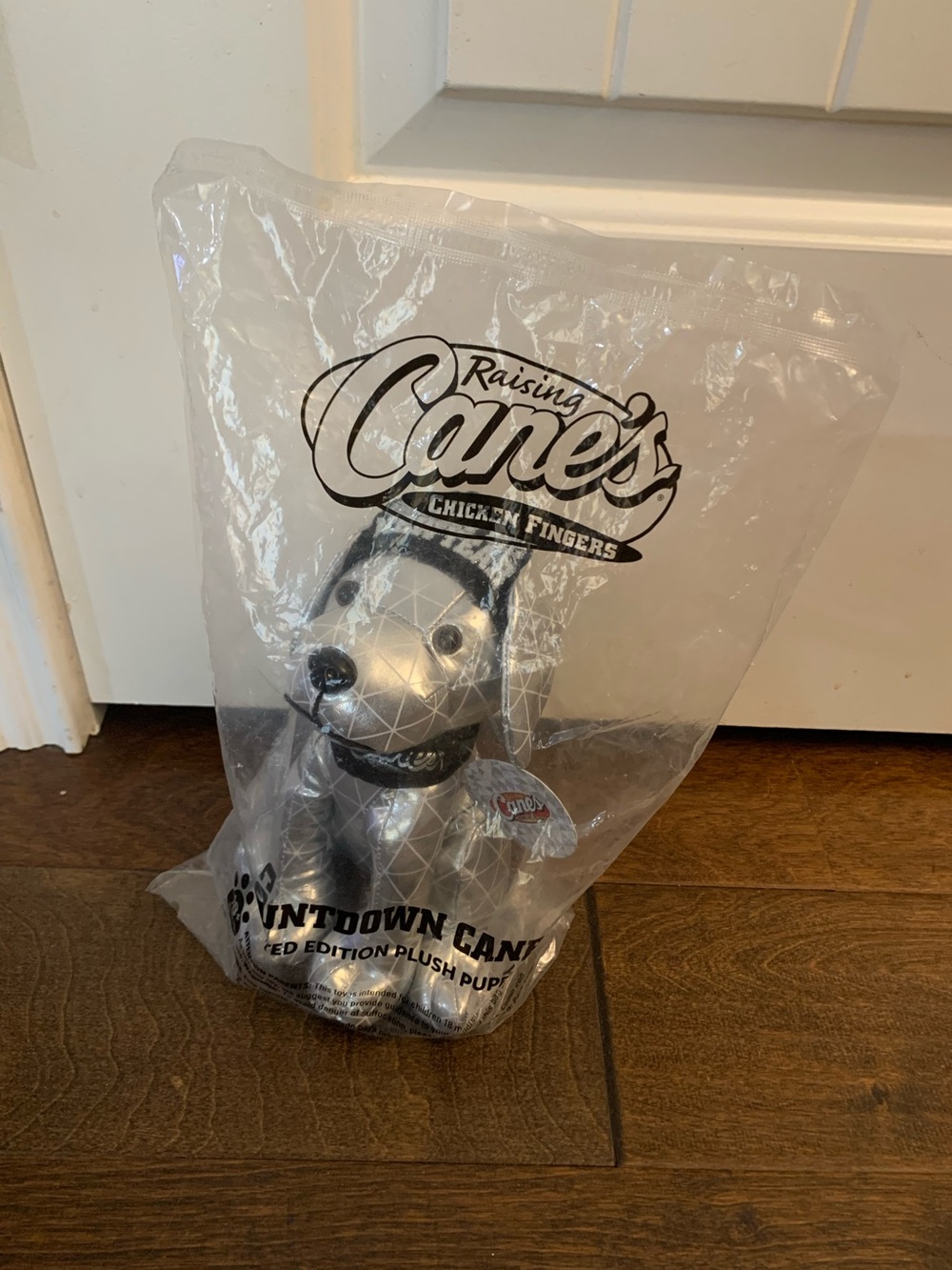 Raising Cane's Silver Promotional Plush Puppy - Silver